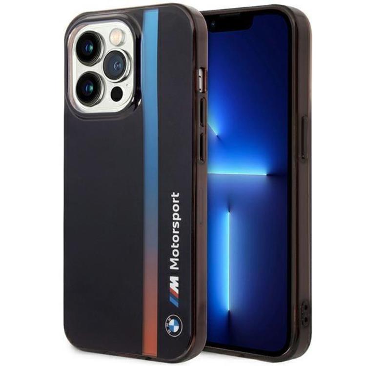 BMW BMW Mobilskal till iPhone 14 Pro IML Tricolor Stripe - Svart