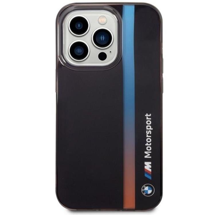 BMW BMW Mobilskal till iPhone 14 Pro IML Tricolor Stripe - Svart