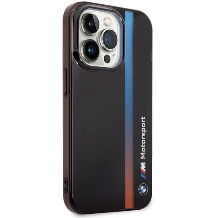 BMW BMW Mobilskal till iPhone 14 Pro IML Tricolor Stripe - Svart