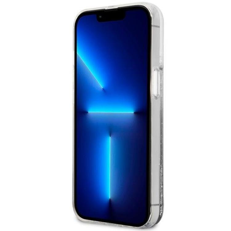 Guess Guess Mobilskal till iPhone 14 Liquid Glitter Marble - Vit