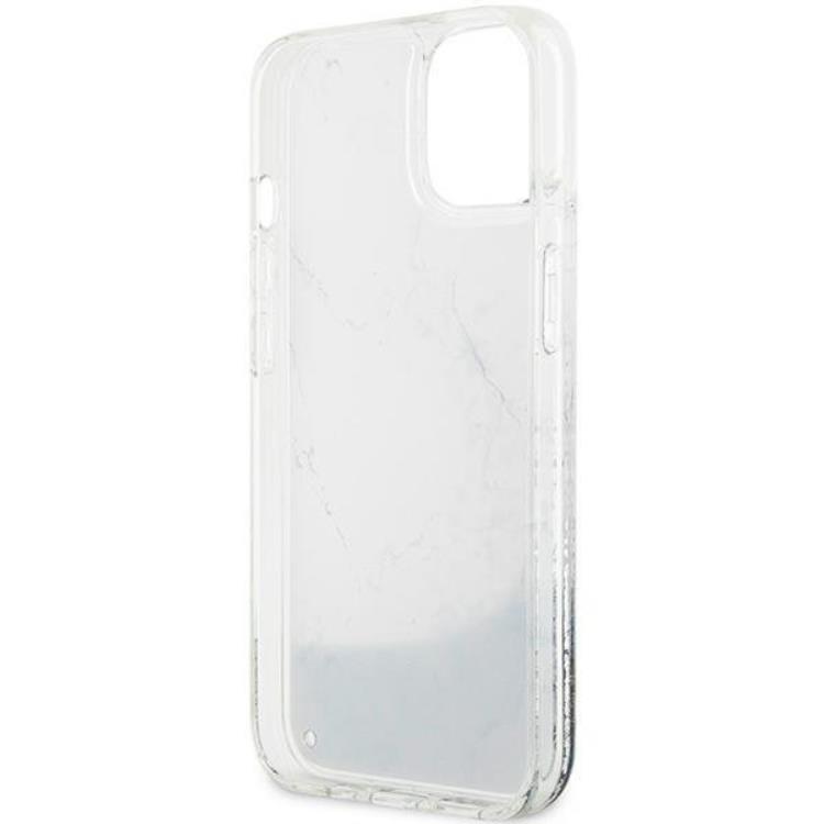 Guess Guess Mobilskal till iPhone 14 Liquid Glitter Marble - Vit