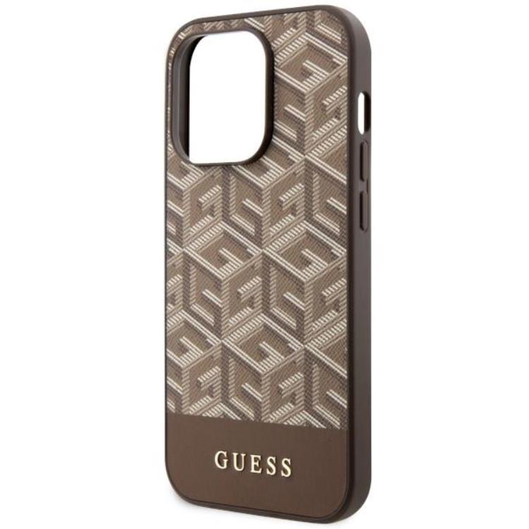 Guess Guess Mobilskal till iPhone 14 Pro MagSafe GCube Stripes - Brun