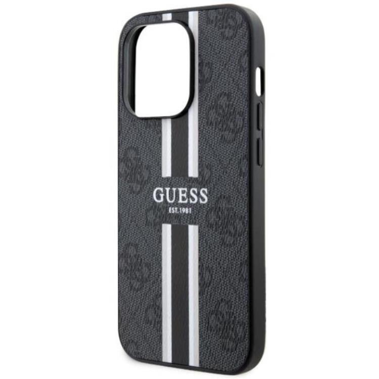 Guess Guess Mobilskal till iPhone 14 Pro MagSafe Printed Stripes Svart