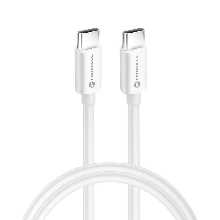 Forcell FORCELL USB-C till USB-C kabel 1m QC4.0 5A/20V PD100W - Vit