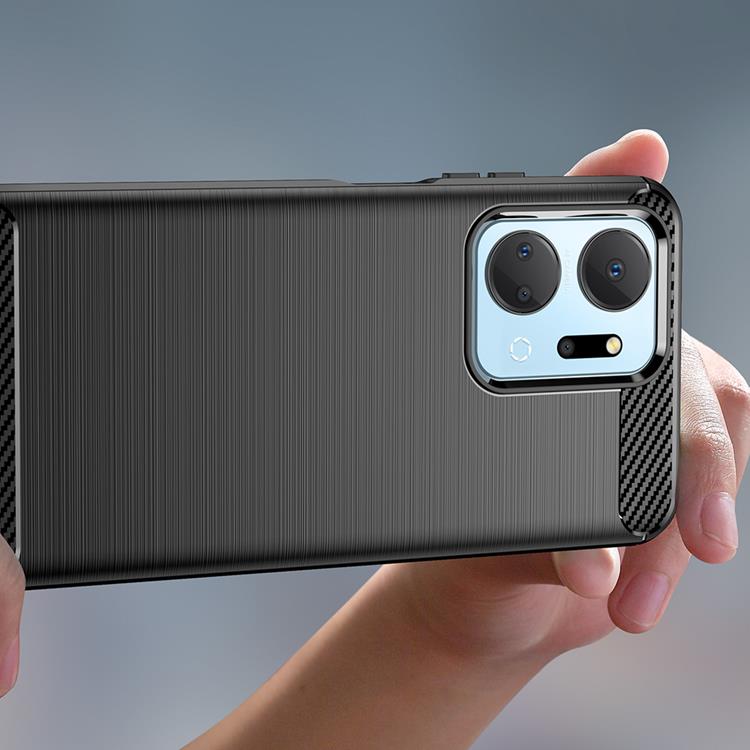 OEM Mobilskal till Honor Play 40 Plus/Honor X7a Carbon Silikon - Svart