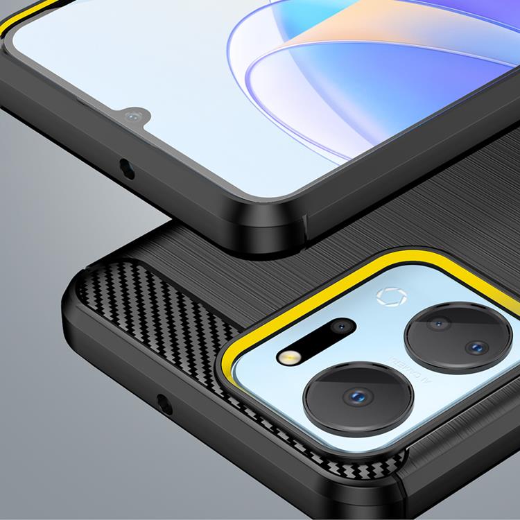 OEM Mobilskal till Honor Play 40 Plus/Honor X7a Carbon Silikon - Svart