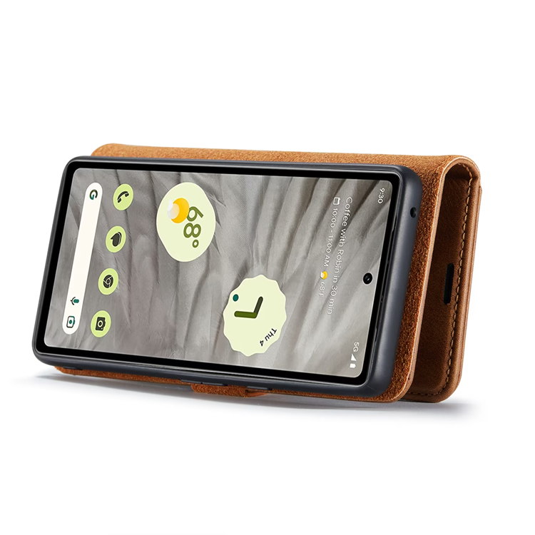 DG.MING DG.MING Google Pixel 7A Plånboksfodral Äkta Läder 2-i-1 - Brun