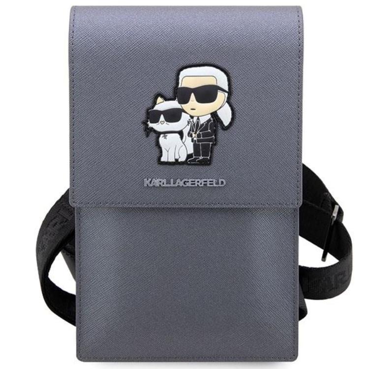 KARL LAGERFELD Karl Lagerfeld Halsbandsfodral Saffiano Karl & Choupette - Silver