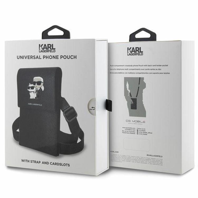 KARL LAGERFELD Karl Lagerfeld Halsbandsfodral Saffiano Karl & Choupette - Svart