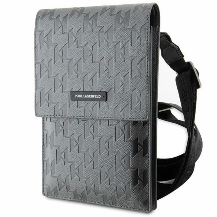 KARL LAGERFELD Karl Lagerfeld Halsbandsfodral Saffiano Mongram Plaque - Silver