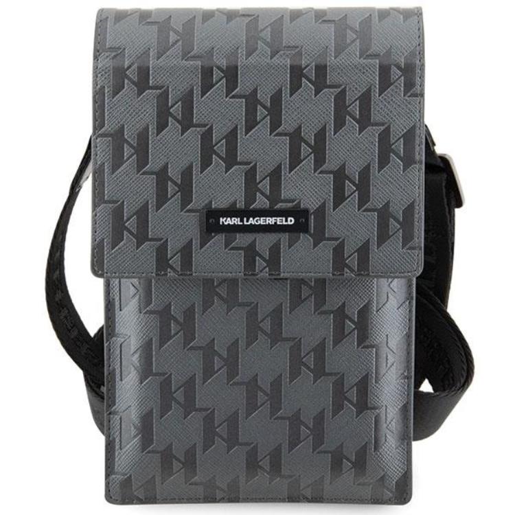 KARL LAGERFELD Karl Lagerfeld Halsbandsfodral Saffiano Mongram Plaque - Silver
