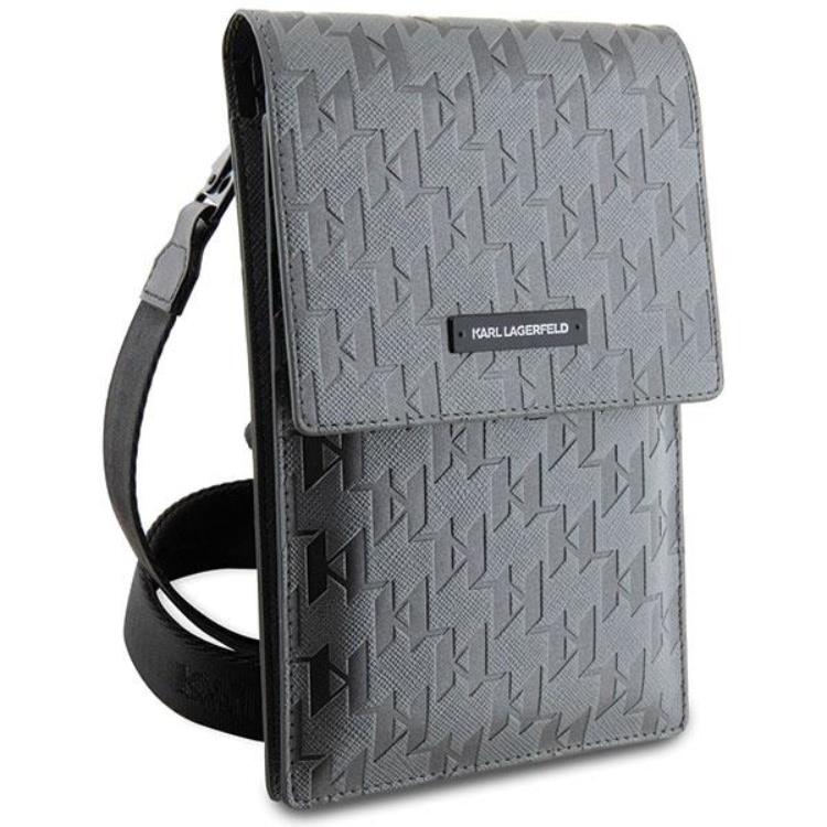 KARL LAGERFELD Karl Lagerfeld Halsbandsfodral Saffiano Mongram Plaque - Silver