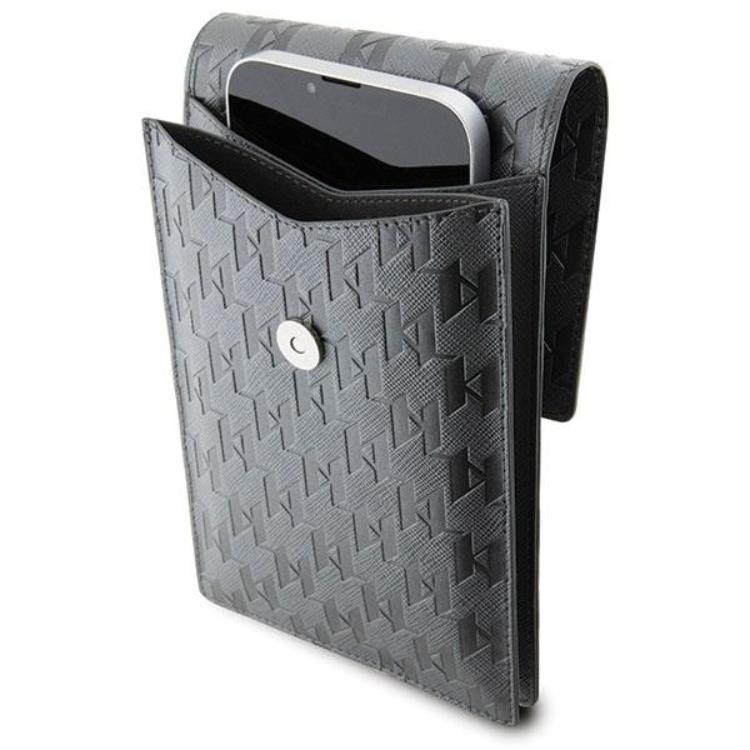 KARL LAGERFELD Karl Lagerfeld Halsbandsfodral Saffiano Mongram Plaque - Silver