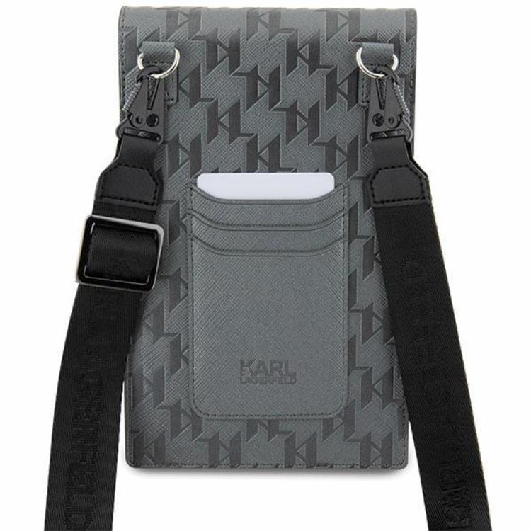 KARL LAGERFELD Karl Lagerfeld Halsbandsfodral Saffiano Mongram Plaque - Silver
