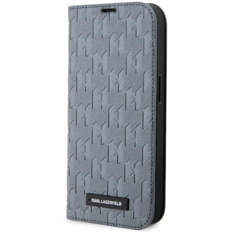 KARL LAGERFELD KarlLagerfeld iPhone 14 Pro Max Plånboksfodral Monogram Silver