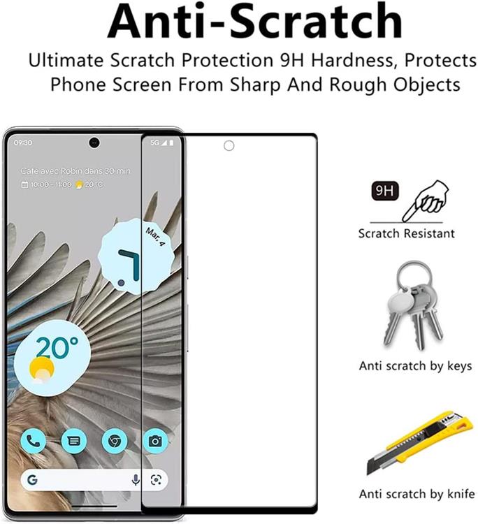 OEM [1-PACK] Google Pixel 8 Härdat Glas Skärmskydd - Svart