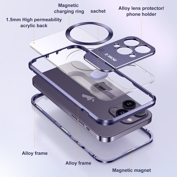 A-One Brand Mobilskal till iPhone 15 Magsafe Aroma Kickstand - Silver