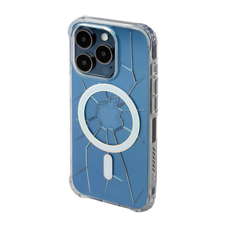 Kingxbar Kingxbar Mobilskal till iPhone 15 Pro Magsafe PQY Crack - Transparent