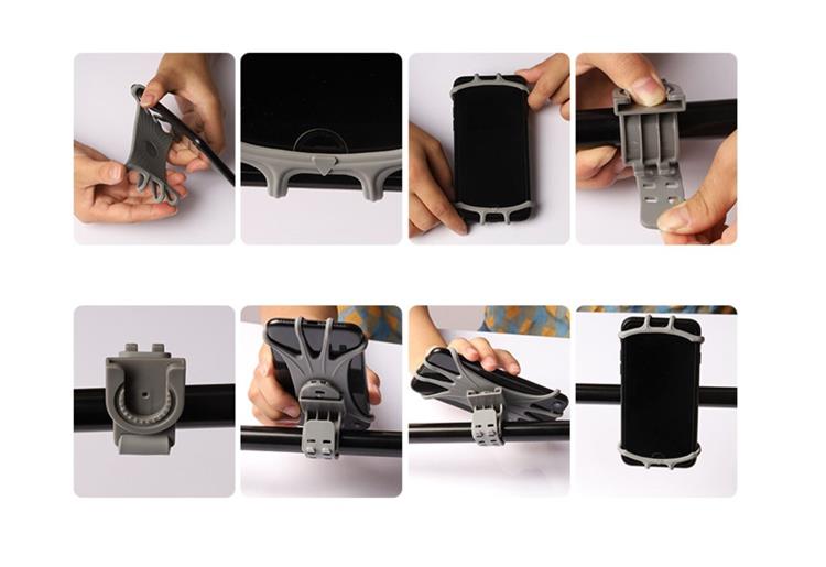 OEM Swivel Cykelhållare Silikon med Replaceable Head - Svart