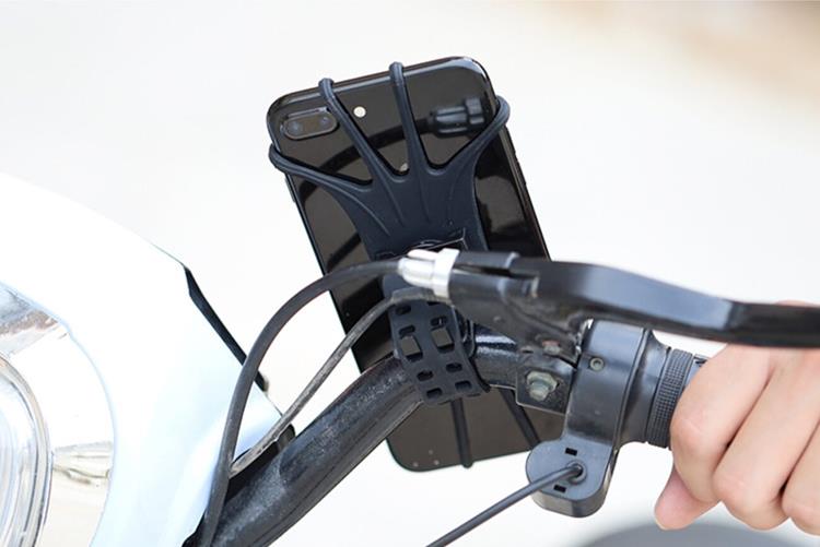 OEM Swivel Cykelhållare Silikon med Replaceable Head - Svart