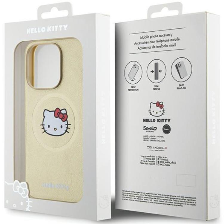 Hello Kitty Hello Kitty Mobilskal till iPhone 15 Pro Magsafe Läder Kitty Head