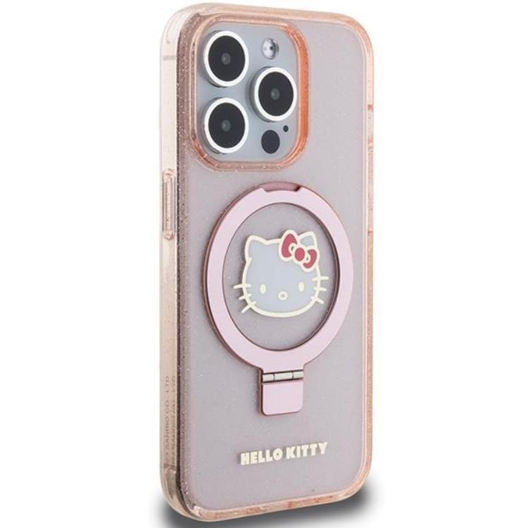 Hello Kitty Hello Kitty Mobilskal till iPhone 15 Pro Magsafe Ringhållare Glitter Logo
