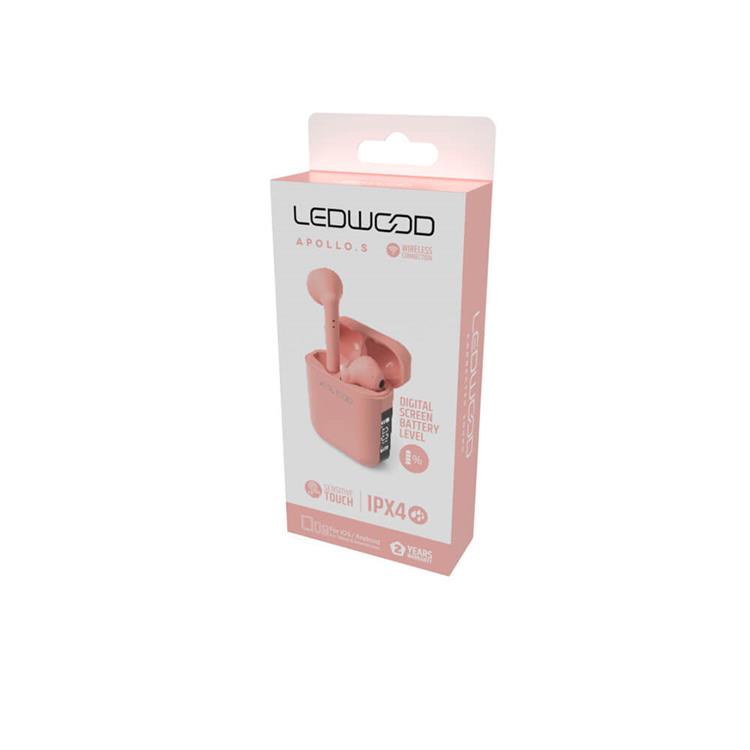 Ledwood Ledwood In-Ear Hörlur Apollo TWS True Wireless Mic - Rosa