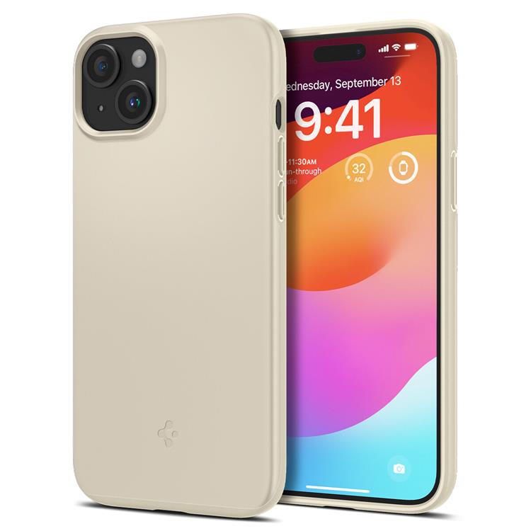 Spigen Spigen Mobilskal till iPhone 15 Plus Thin Fit - Mute Beige