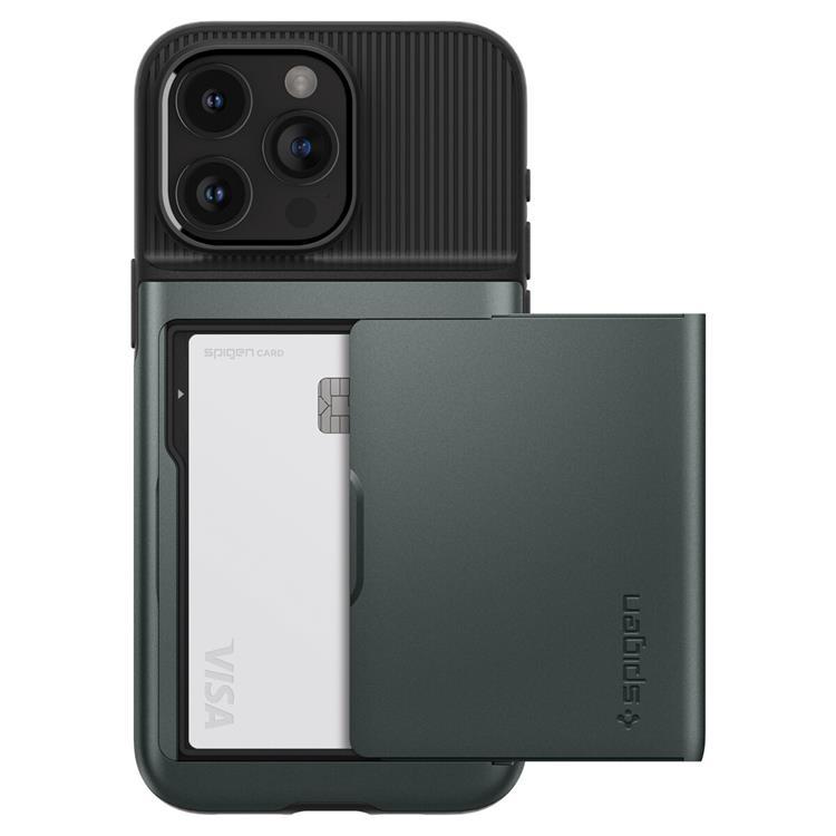 Spigen Spigen Mobilskal till iPhone 15 Pro Max Slim Armor CS - Grön