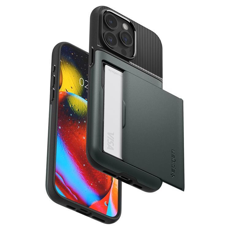 Spigen Spigen Mobilskal till iPhone 15 Pro Slim Armor CS - Grön