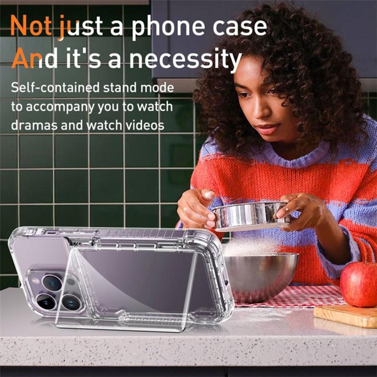 OEM Mobilskal till iPhone 15 Plus Korthållare Kickstand - Clear