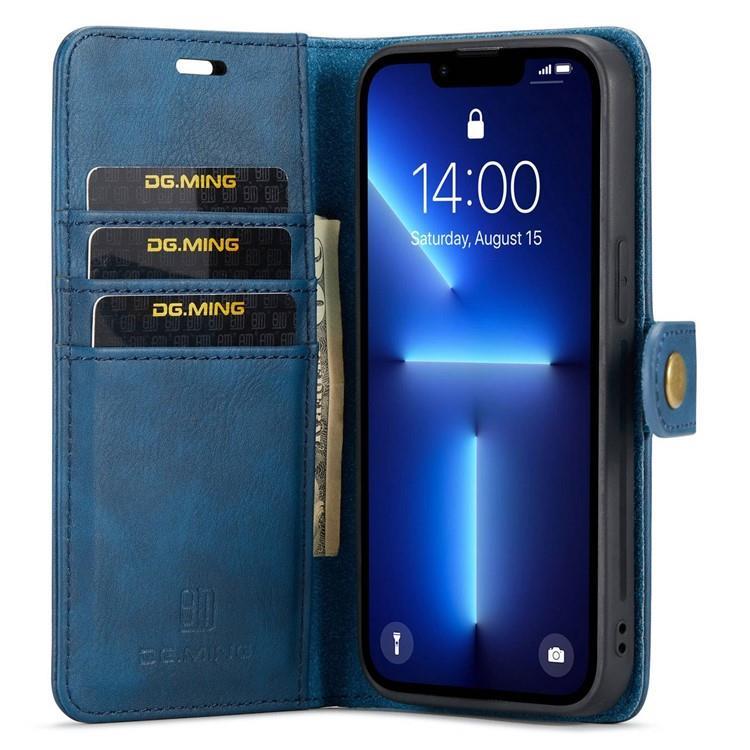 DG.MING DG.MING iPhone 15 Pro Max Plånboksfodral Äkta Läder 2in1 - Blå