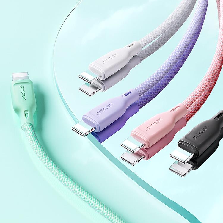 Joyroom Joyroom USB-A till Lightning kabel Multi-Color 3A 1m - Grön