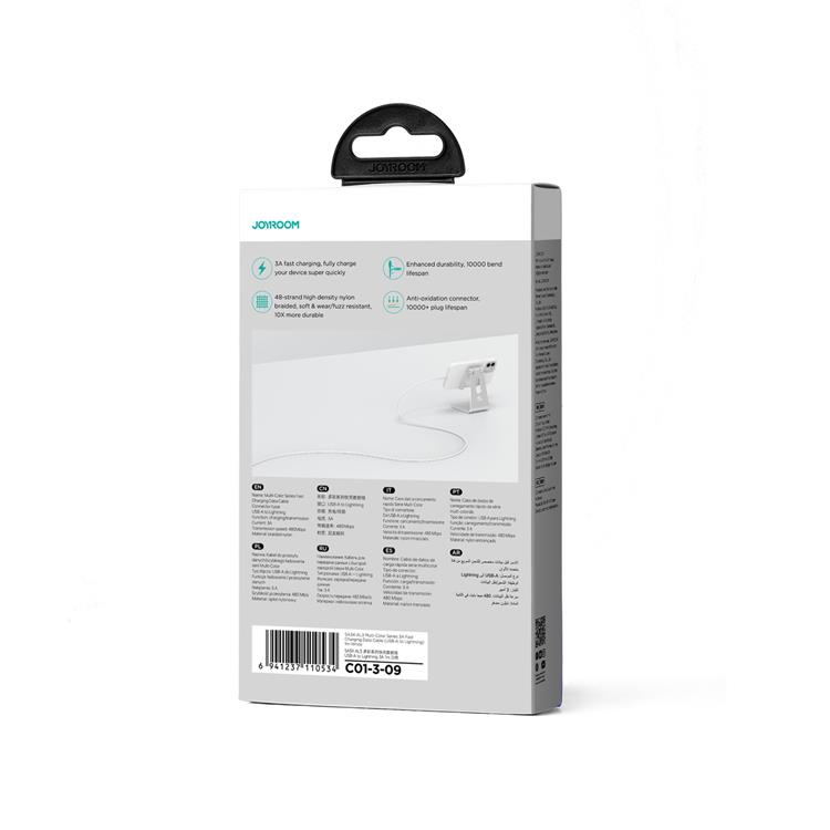 Joyroom Joyroom USB-A till Lightning kabel Multi-Color 3A 1m - Grön