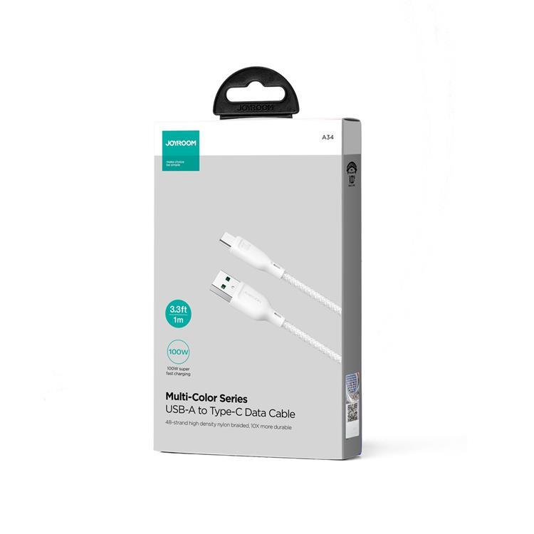 Joyroom Joyroom USB-C till USB-A kabel 100W 1m Multi-Color - Vit