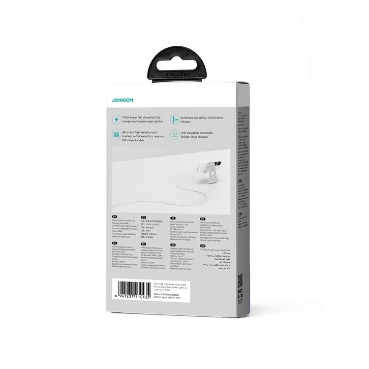 Joyroom Joyroom USB-C till USB-A kabel 100W 1m Multi-Color - Vit