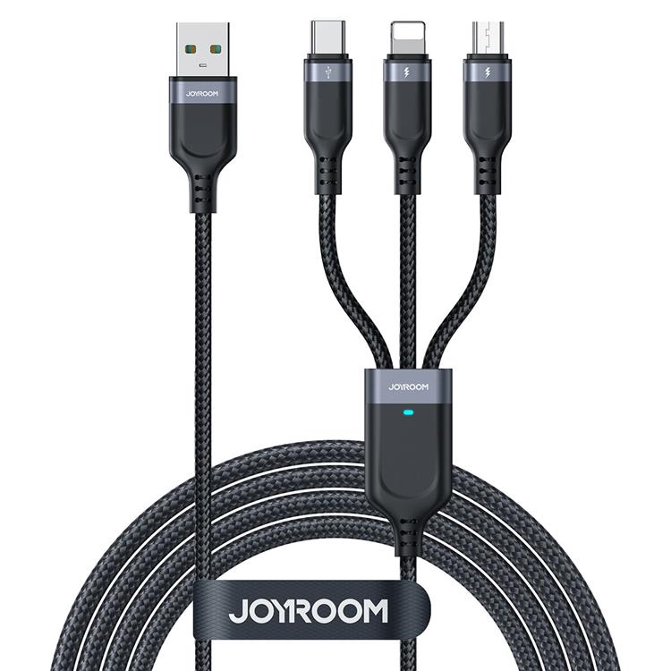 Joyroom Joyroom 3in1 USB-A till USB-C Lightning microUSB kabel 1.2m