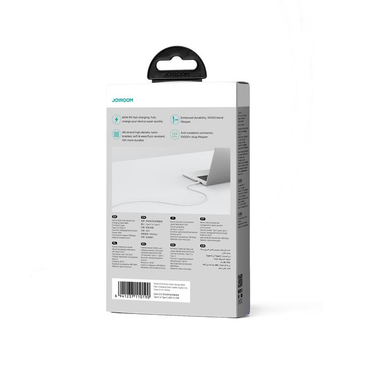 Joyroom Joyroom USB-C till USB-C kabel 60W 1m Multi-Color - Vit