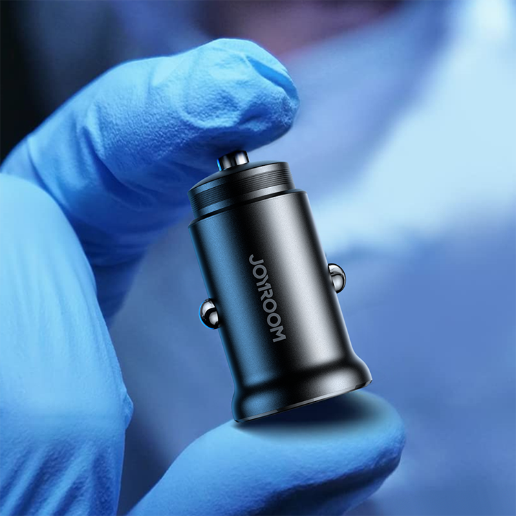 Joyroom Joyroom Mini Metall Billaddare 30W 2x USB-C - Svart