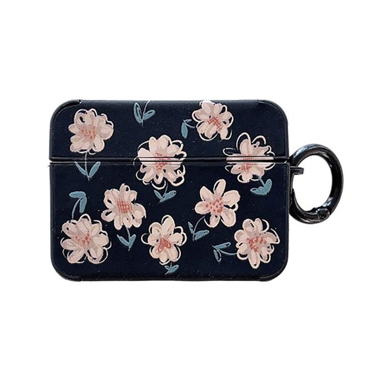 OEM Airpods 3 Skal Daisy Pattern med Ringspänne - Svart/Rosa