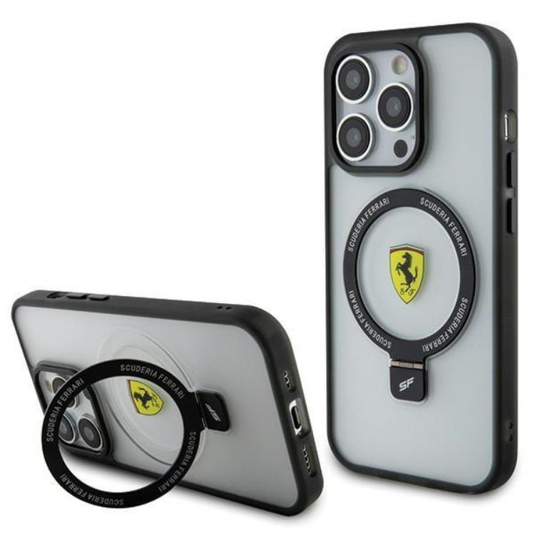 Ferrari Ferrari Mobilskal till iPhone 15 Pro Magsafe Ring Stand 2023 - Clear