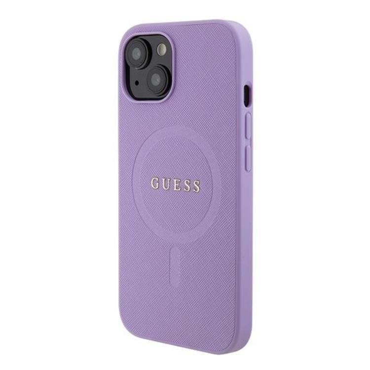 Guess Guess Mobilskal till iPhone 15 Plus Magsafe Saffiano - Lila