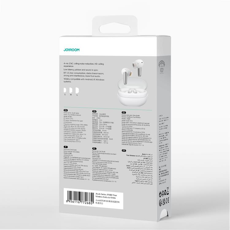 Joyroom Joyroom TWS Trådlösa In-Ear Hörlurar Jbuds - Vit