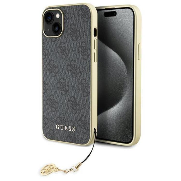 Guess Guess Mobilskal till iPhone 15 Plus Charms Collection - Grå
