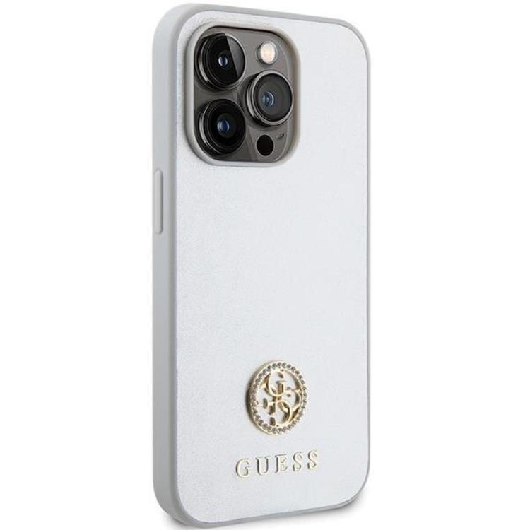 Guess Guess Mobilskal till iPhone 15 Plus Strass Metal Logo - Silver