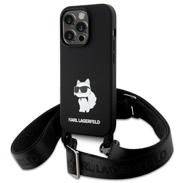 KARL LAGERFELD Karl Lagerfeld Mobilskal till iPhone 15 Crossbody Silikon Choupette