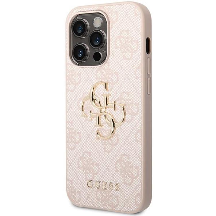 Guess Guess Mobilskal till iPhone 15 Pro Max Big Metall Logo - Rosa