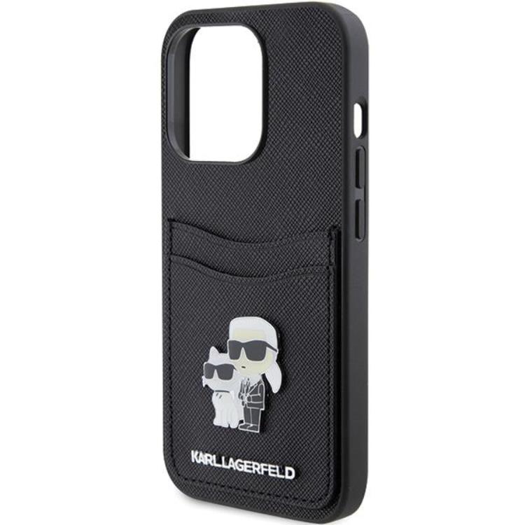 KARL LAGERFELD Karl Lagerfeld Mobilskal till iPhone 15 Pro Korthållare Metal Logo