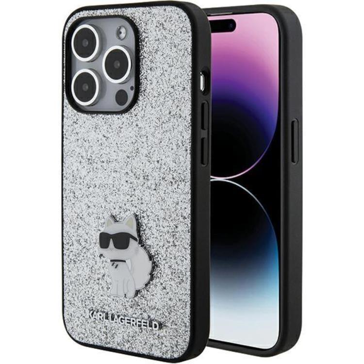 KARL LAGERFELD Karl Lagerfeld iPhone 15 Pro Mobilskal Fixed Glitter Metal Pin