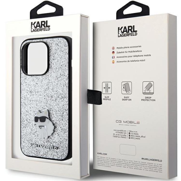 KARL LAGERFELD Karl Lagerfeld iPhone 15 Pro Mobilskal Fixed Glitter Metal Pin